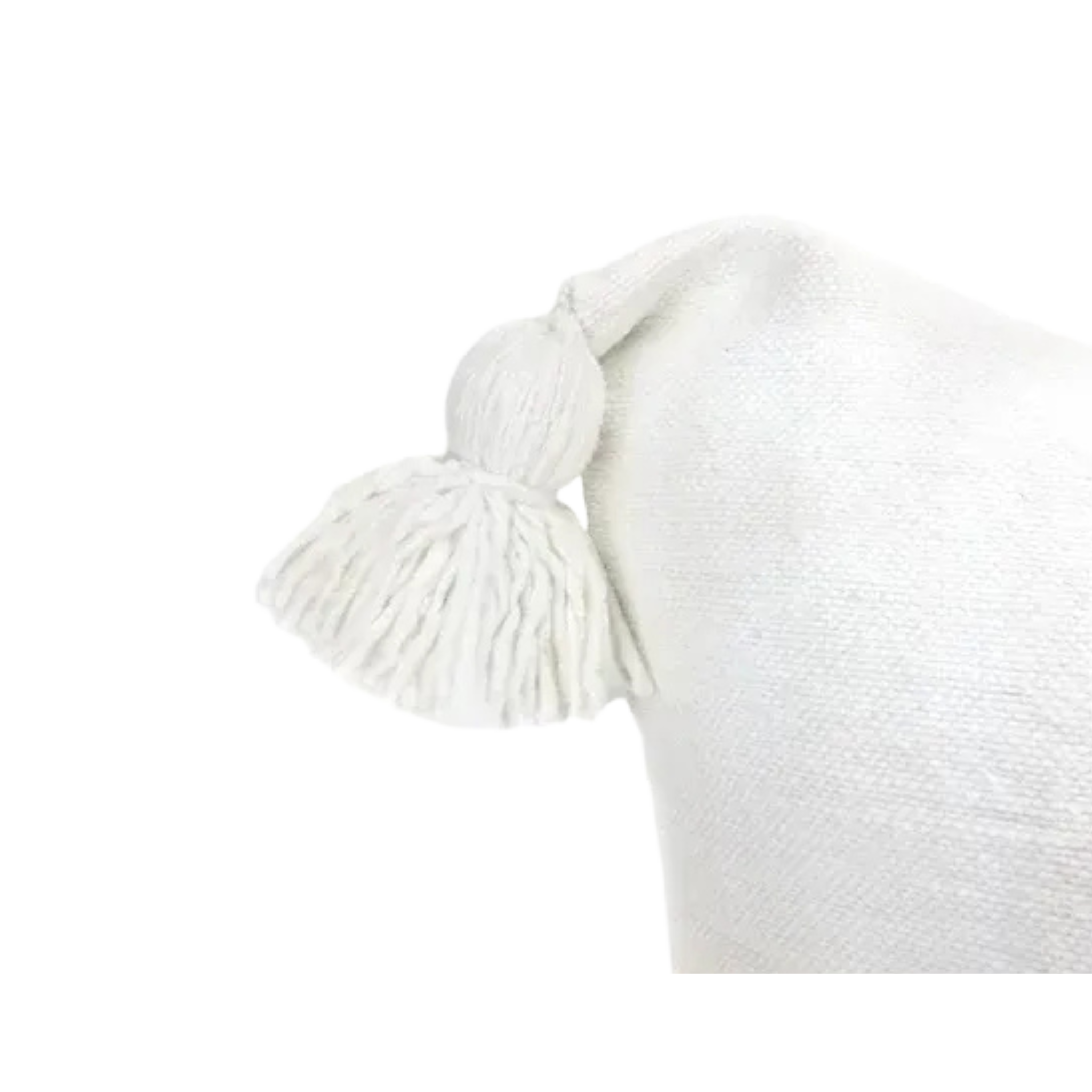 Moroccan Hand-Loomed Pom-Pom Pillow Cover – 24” x 24” White Euro Sham