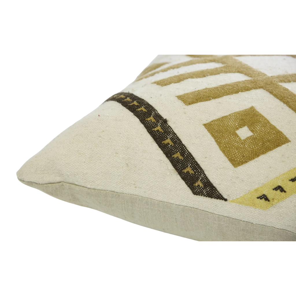 Moroccan Geometric Wool Pillow Cover – Neutral Tones