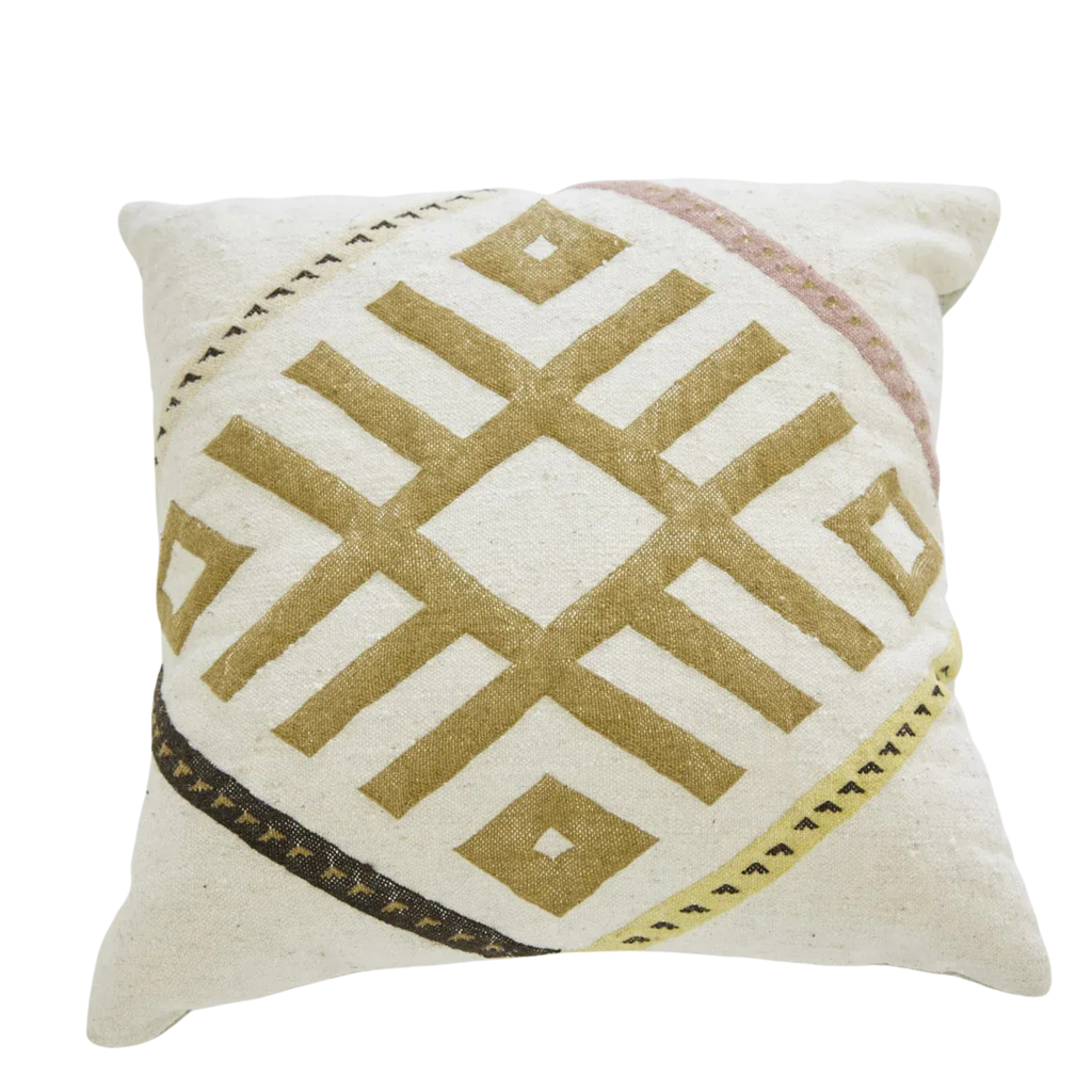 Moroccan Geometric Wool Pillow Cover – Neutral Tones