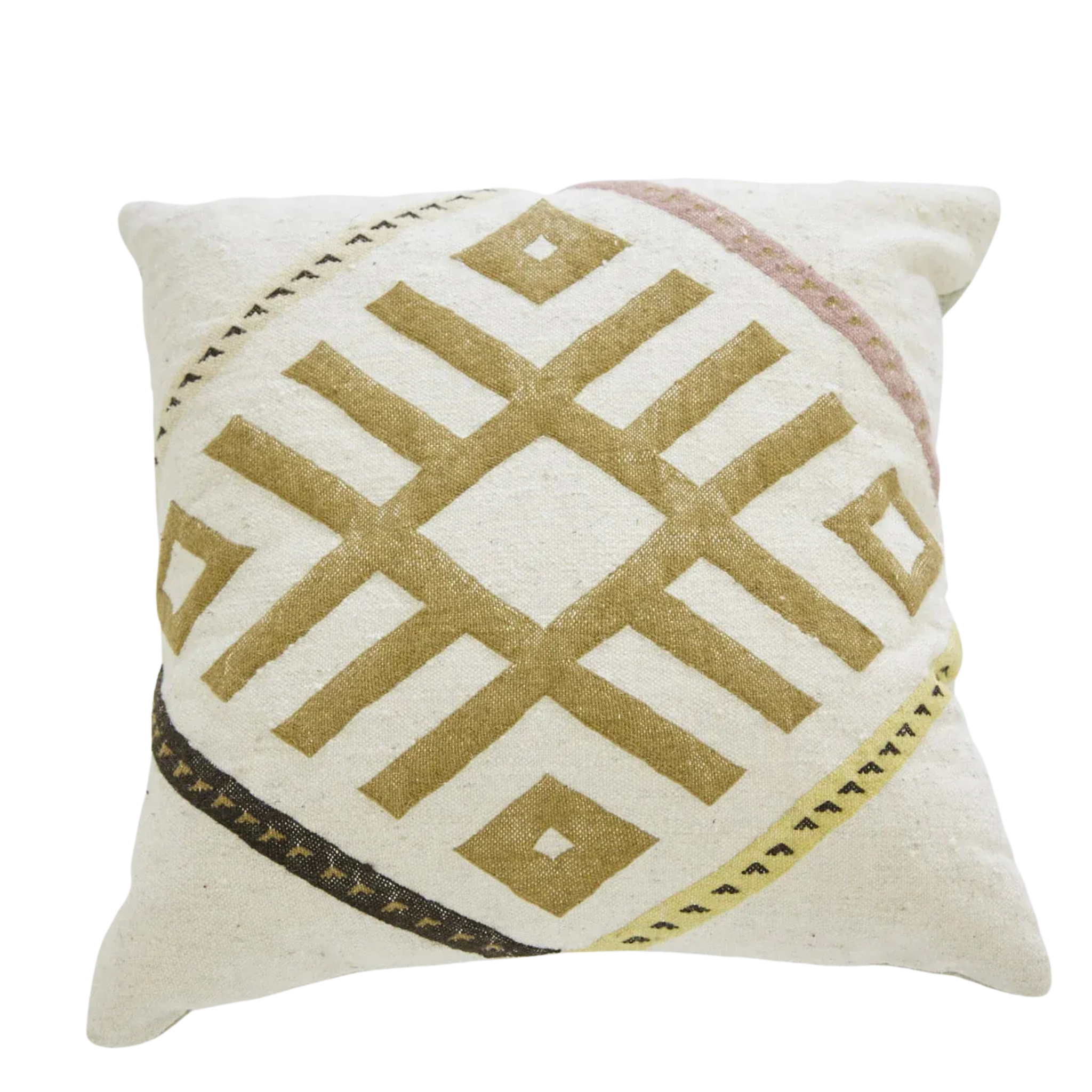 Moroccan Geometric Wool Pillow Cover – Neutral Tones