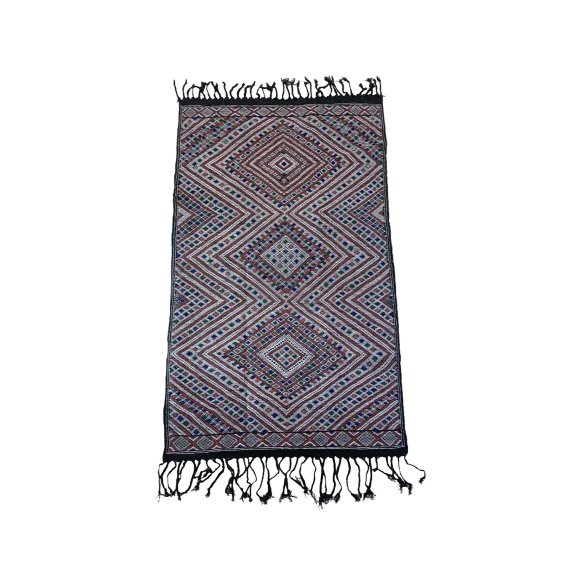 Moroccan Middle Atlas Wool Rug – 4’ x 6’6”, Dark Patterned Design