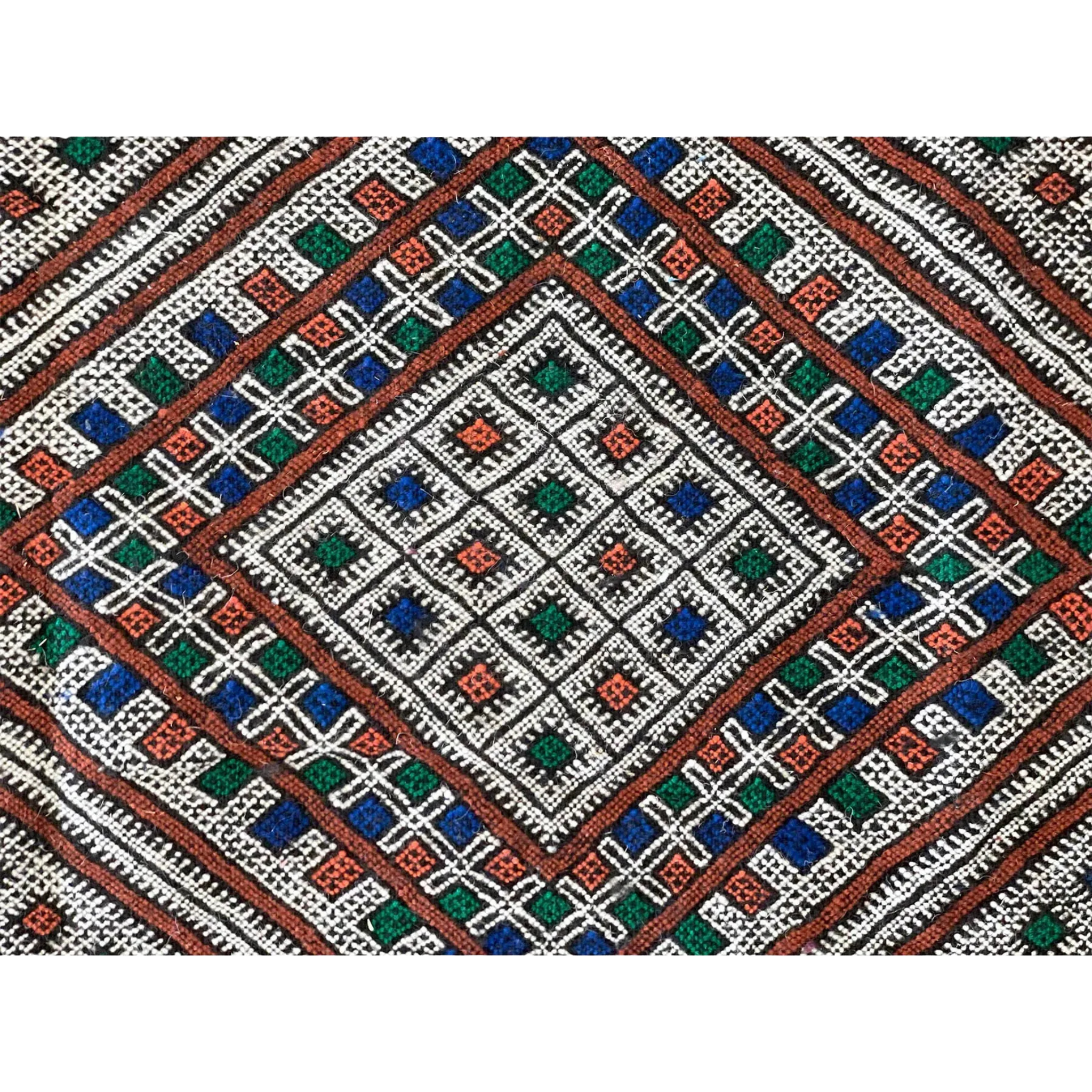 Moroccan Middle Atlas Wool Rug – 4’ x 6’6”, Dark Patterned Design