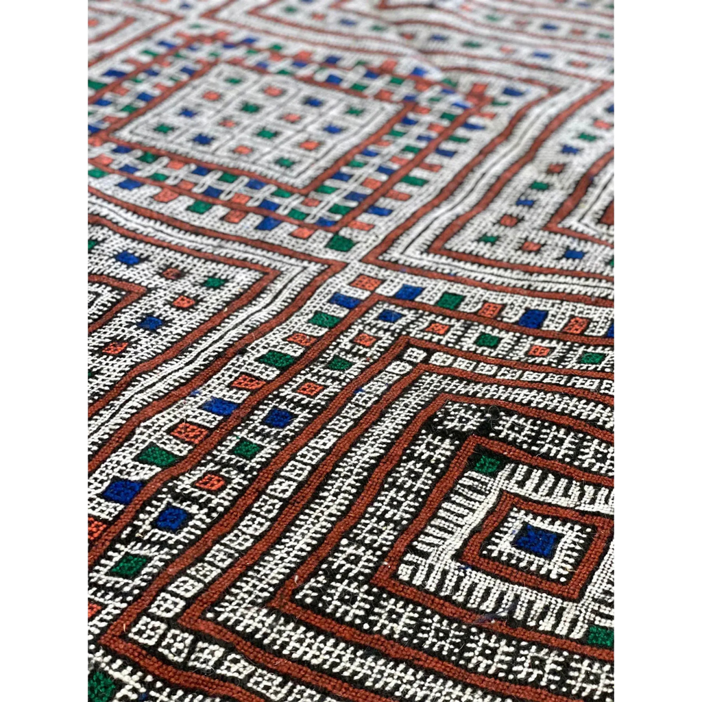 Moroccan Middle Atlas Wool Rug – 4’ x 6’6”, Dark Patterned Design