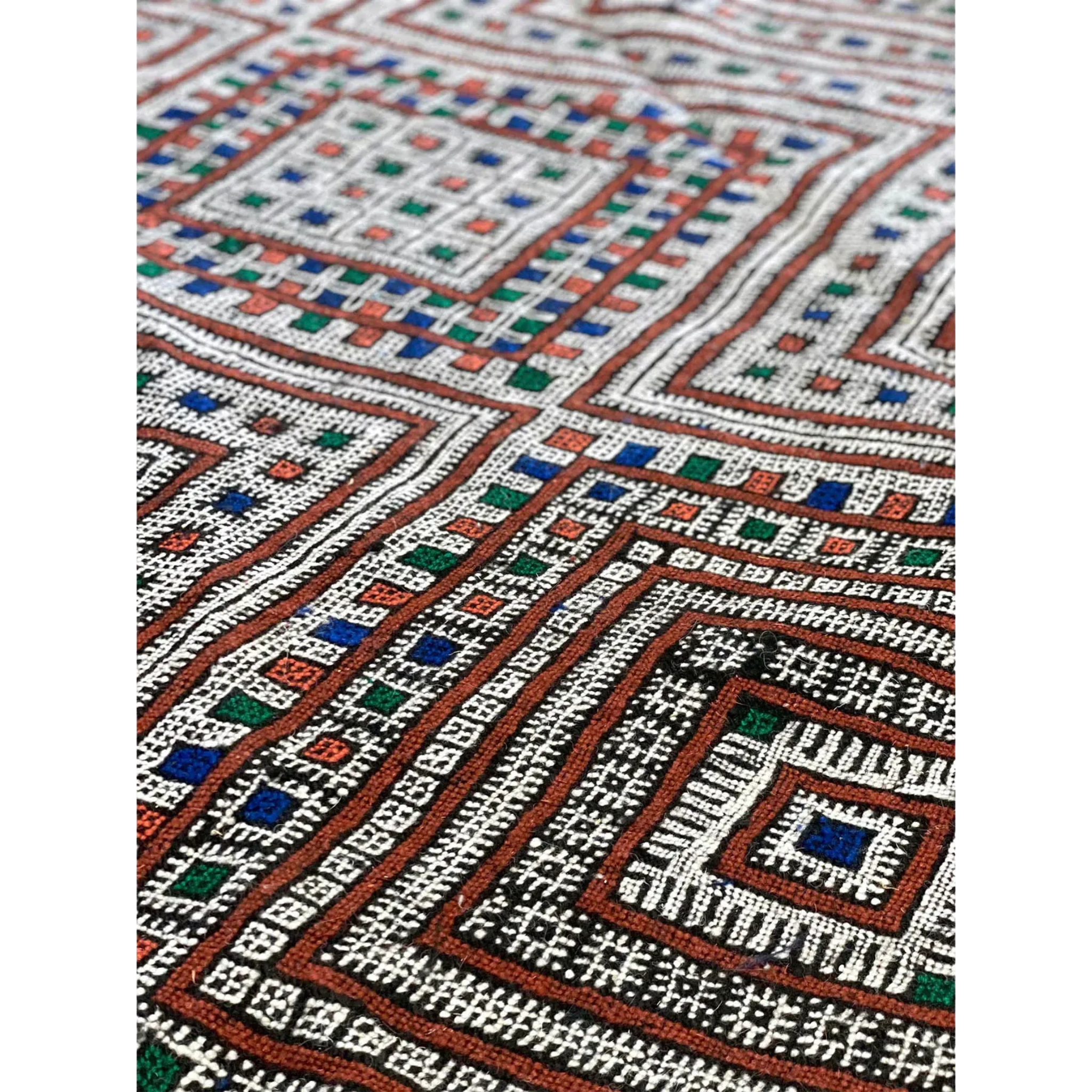 Moroccan Middle Atlas Wool Rug – 4’ x 6’6”, Dark Patterned Design