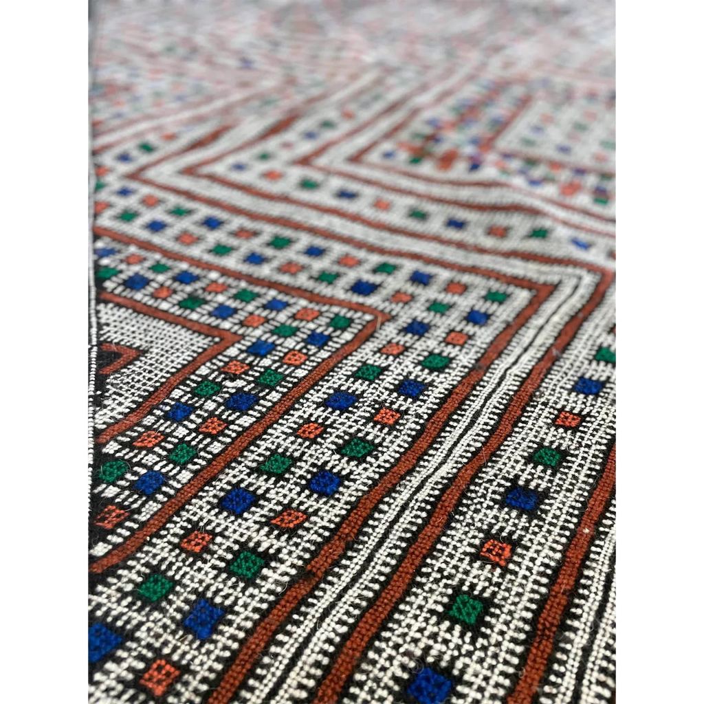 Moroccan Middle Atlas Wool Rug – 4’ x 6’6”, Dark Patterned Design