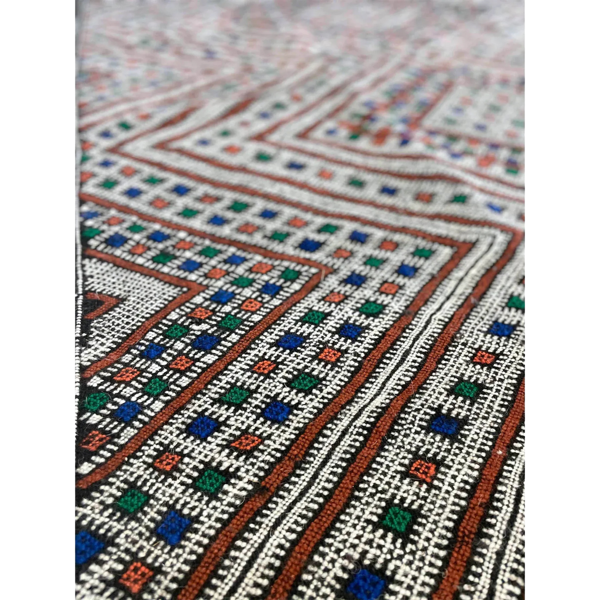 Moroccan Middle Atlas Wool Rug – 4’ x 6’6”, Dark Patterned Design