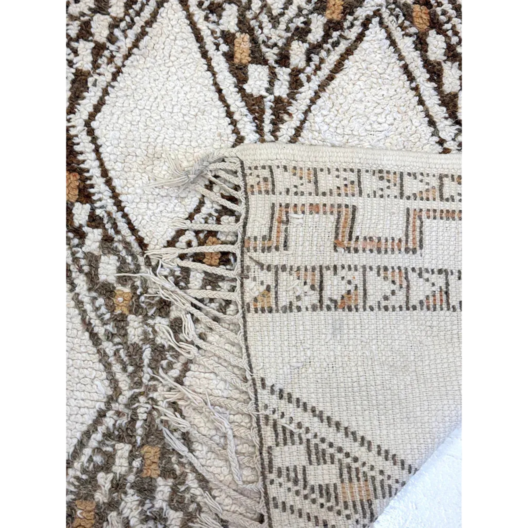 Vintage Handwoven Beni Ourain Wool Rug, Naturally Dyed – 5'3" x 8'1"