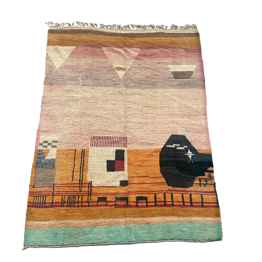 Moroccan Boujad Wool Area Rug – 9’5” x 12’10”