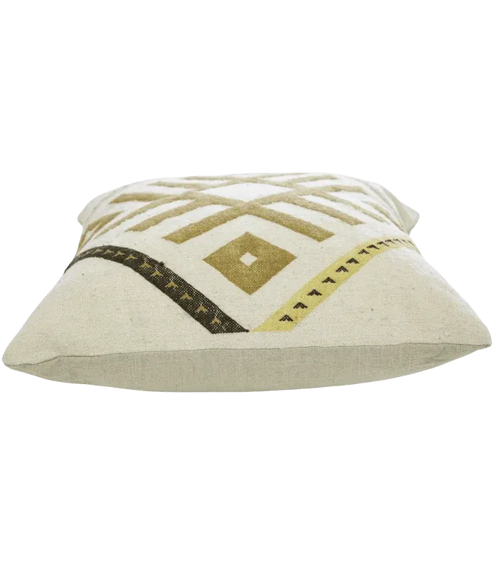 Moroccan Geometric Wool Pillow Cover – Neutral Tones - cooperativeatma