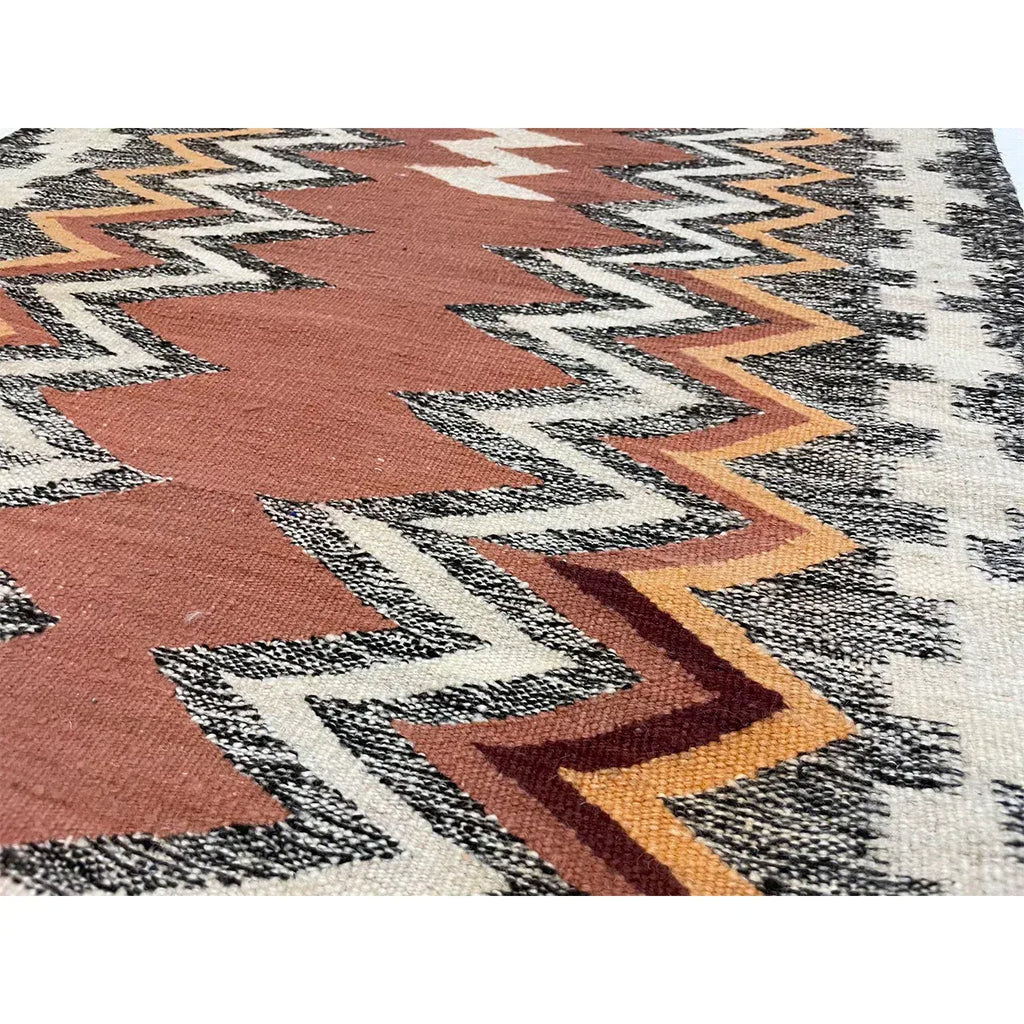 Contemporary Moroccan Flatweave Runner – Wool, 2’6″ x 13’10”