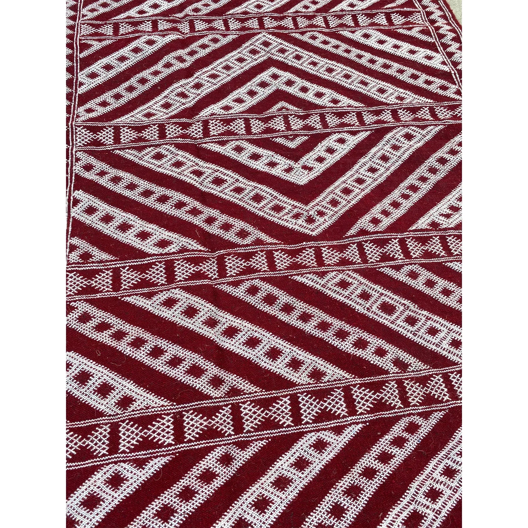 Moroccan Zemmouri Kilim Wool Flatweave Rug – 3'2" x 6'11"