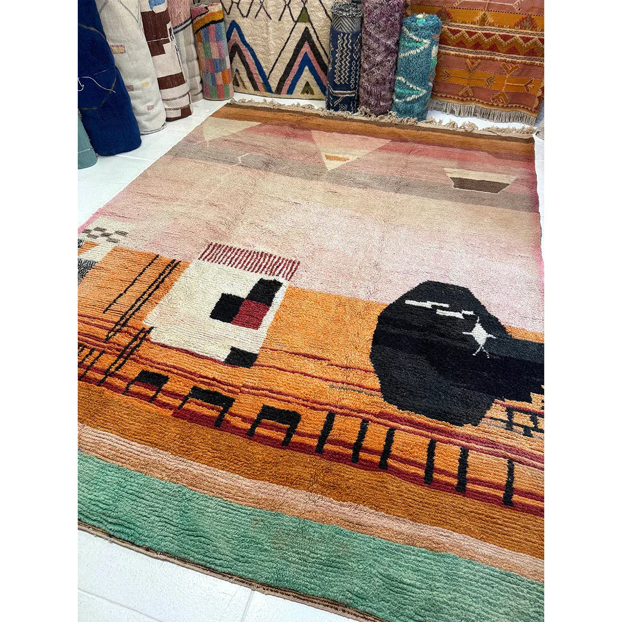 Moroccan Boujad Wool Area Rug – 9’5” x 12’10”