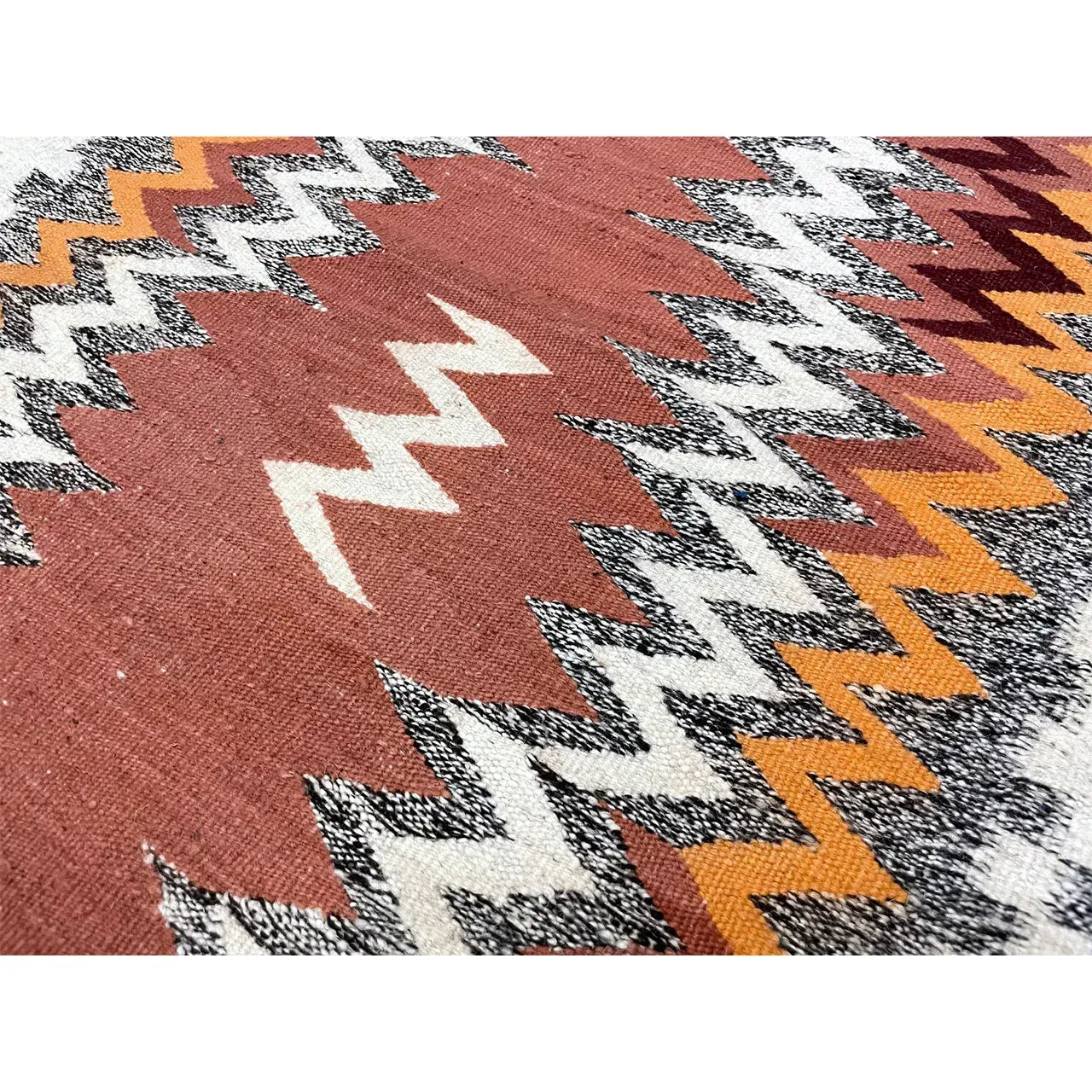 Contemporary Moroccan Flatweave Runner – Wool, 2’6″ x 13’10”