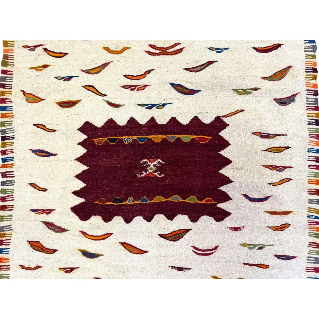 Small Moroccan Kharita Wool Rug – Flatweave, 3’5″ x 6’2″