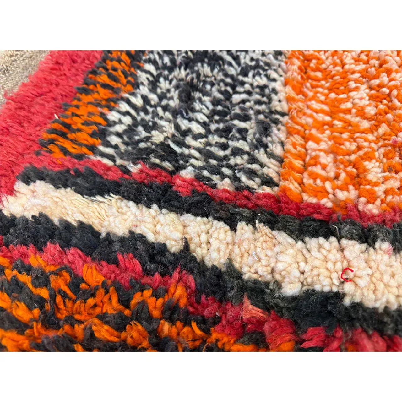 Red Boujaad Moroccan Runner – Wool, 2’4″ x 10’8″