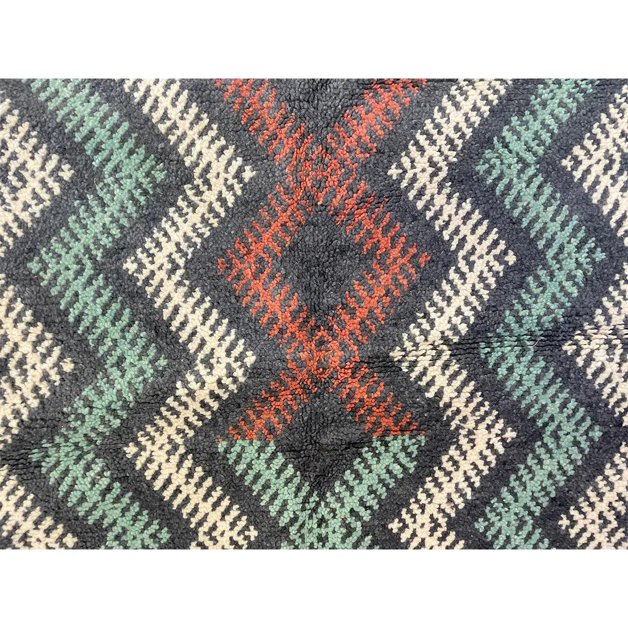 Small Blue M”oroccan Wool Rug – Low Pile, 3’4″ x 4’11