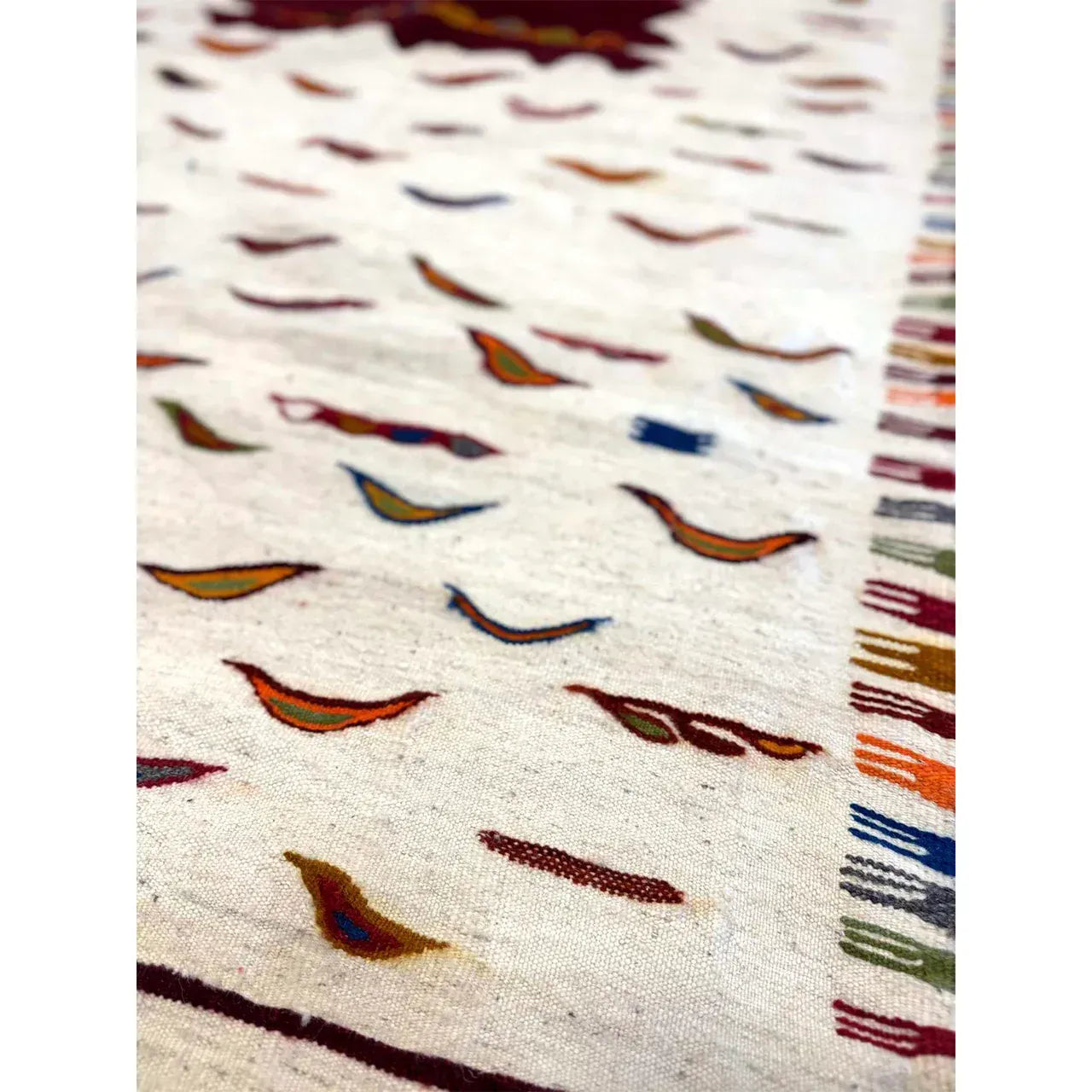 Small Moroccan Kharita Wool Rug – Flatweave, 3’5″ x 6’2″