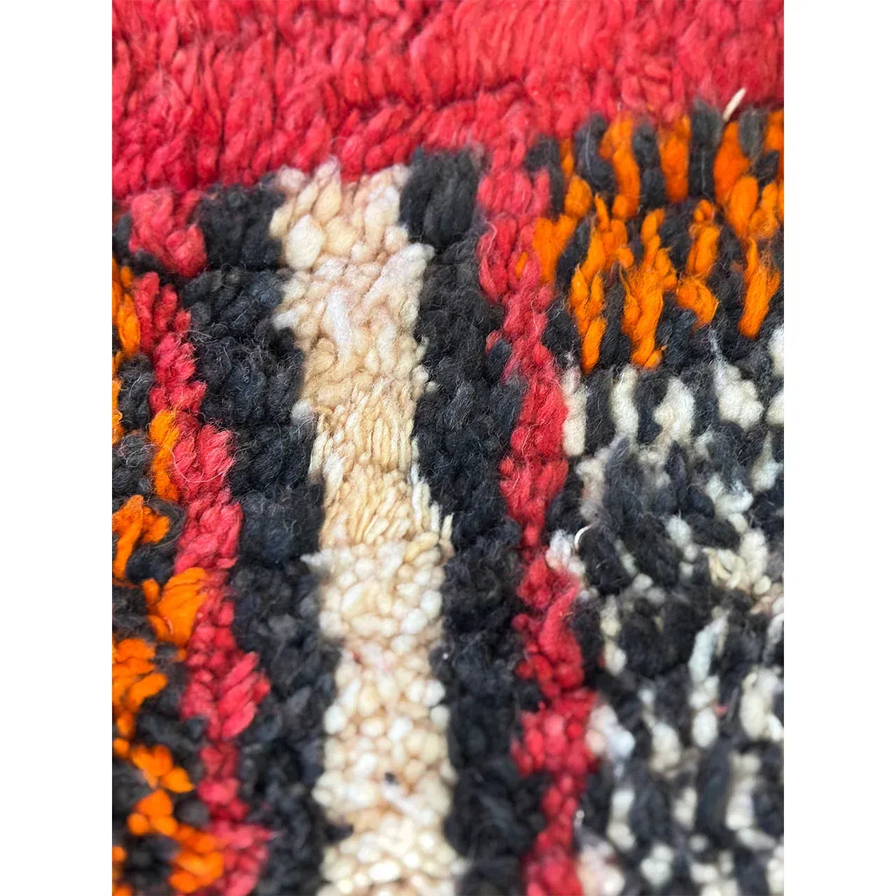 Red Boujaad Moroccan Runner – Wool, 2’4″ x 10’8″