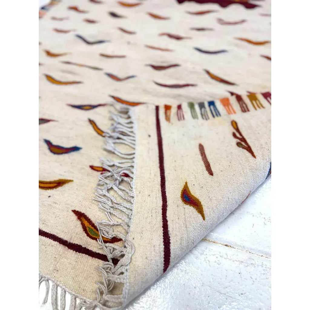 Small Moroccan Kharita Wool Rug – Flatweave, 3’5″ x 6’2″