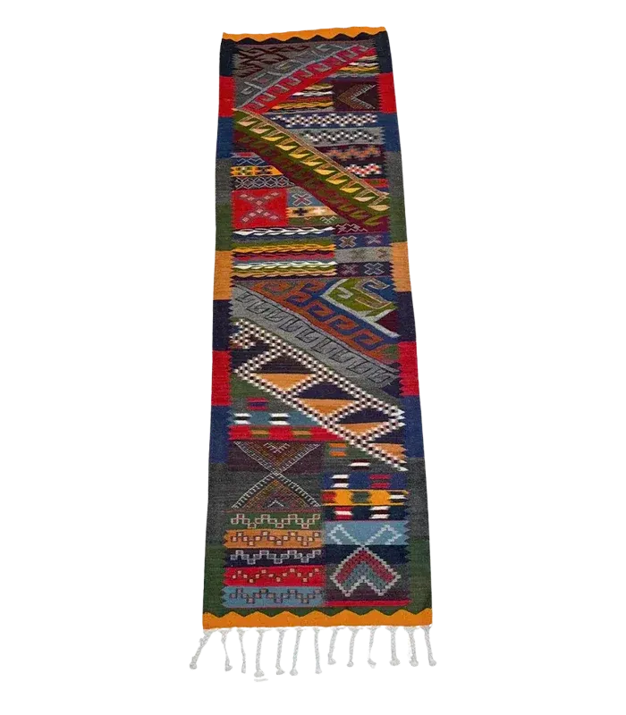 Colorful Kharita Moroccan Runner – Wool, 2’3″ x 7’2″ - cooperativeatma