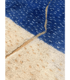 Moroccan Beni Mrirt Wool Rug – 7 ft 6 in × 10 ft 2 in, Blue & White - Cooperative Atma