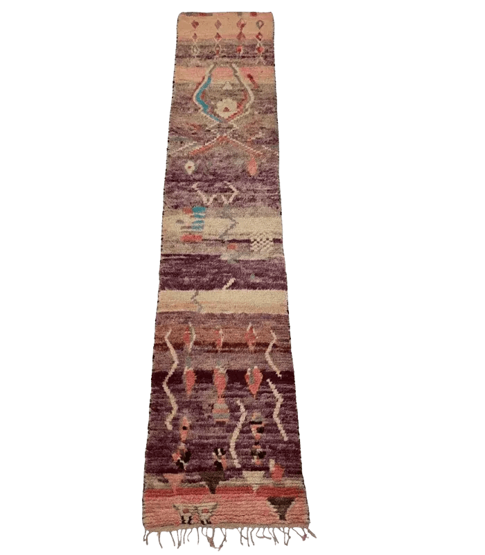 Moroccan Boujaad Wool Runner – 2 ft 9 in × 12 ft 10 in, Multi - color - Cooperative Atma