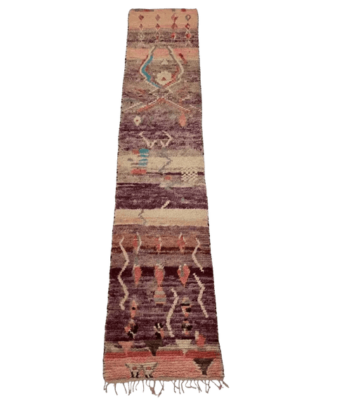 Moroccan Boujaad Wool Runner – 2 ft 9 in × 12 ft 10 in, Multi - color - Cooperative Atma