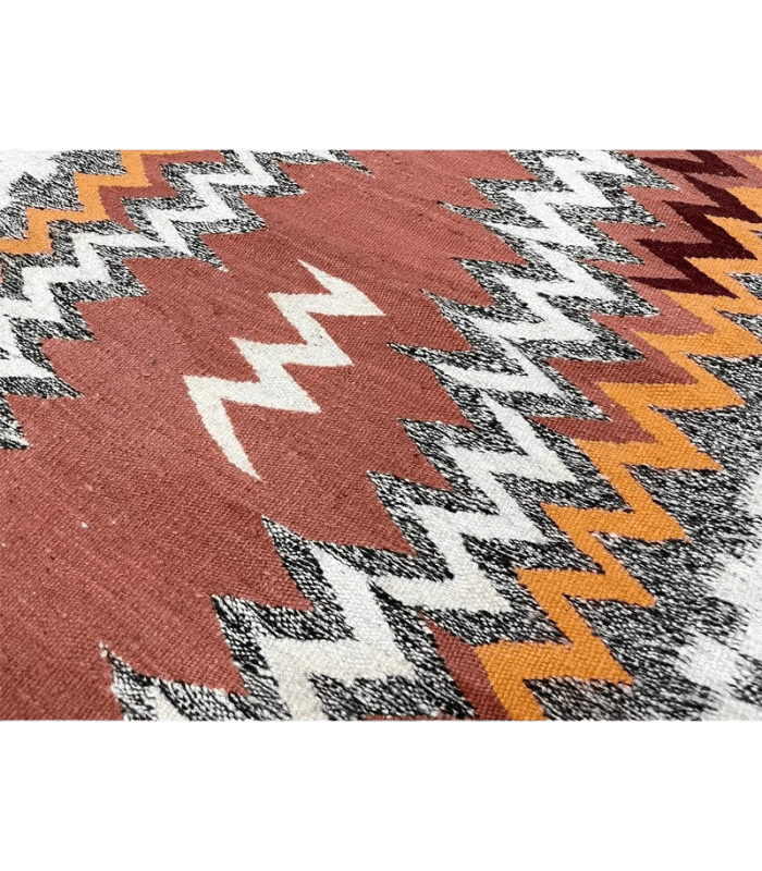 Moroccan Flatweave Wool Runner – 2 ft 6 in × 13 ft 10 in, Multi - color - Cooperative Atma