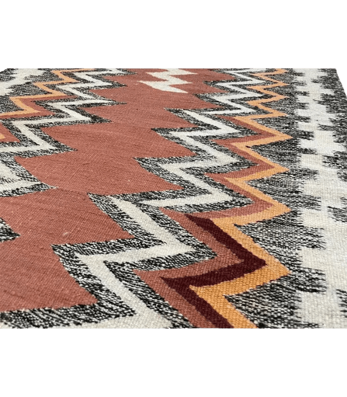 Moroccan Flatweave Wool Runner – 2 ft 6 in × 13 ft 10 in, Multi - color - Cooperative Atma