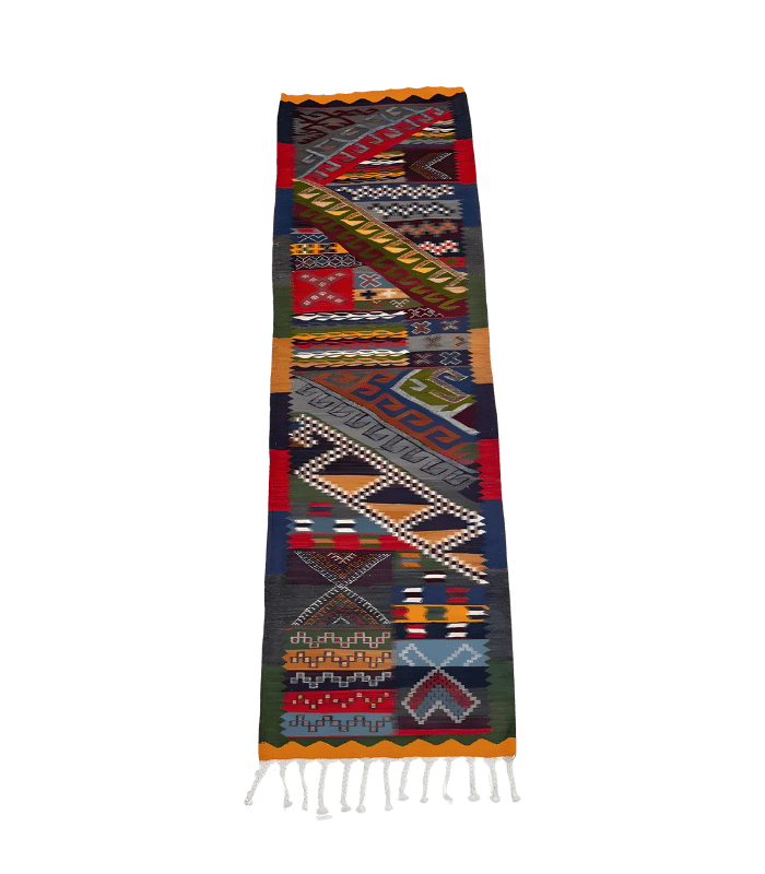 Moroccan Kharita wool Runner – 2 ft 3 in × 7 ft 2 in, Multi - color - Cooperative Atma